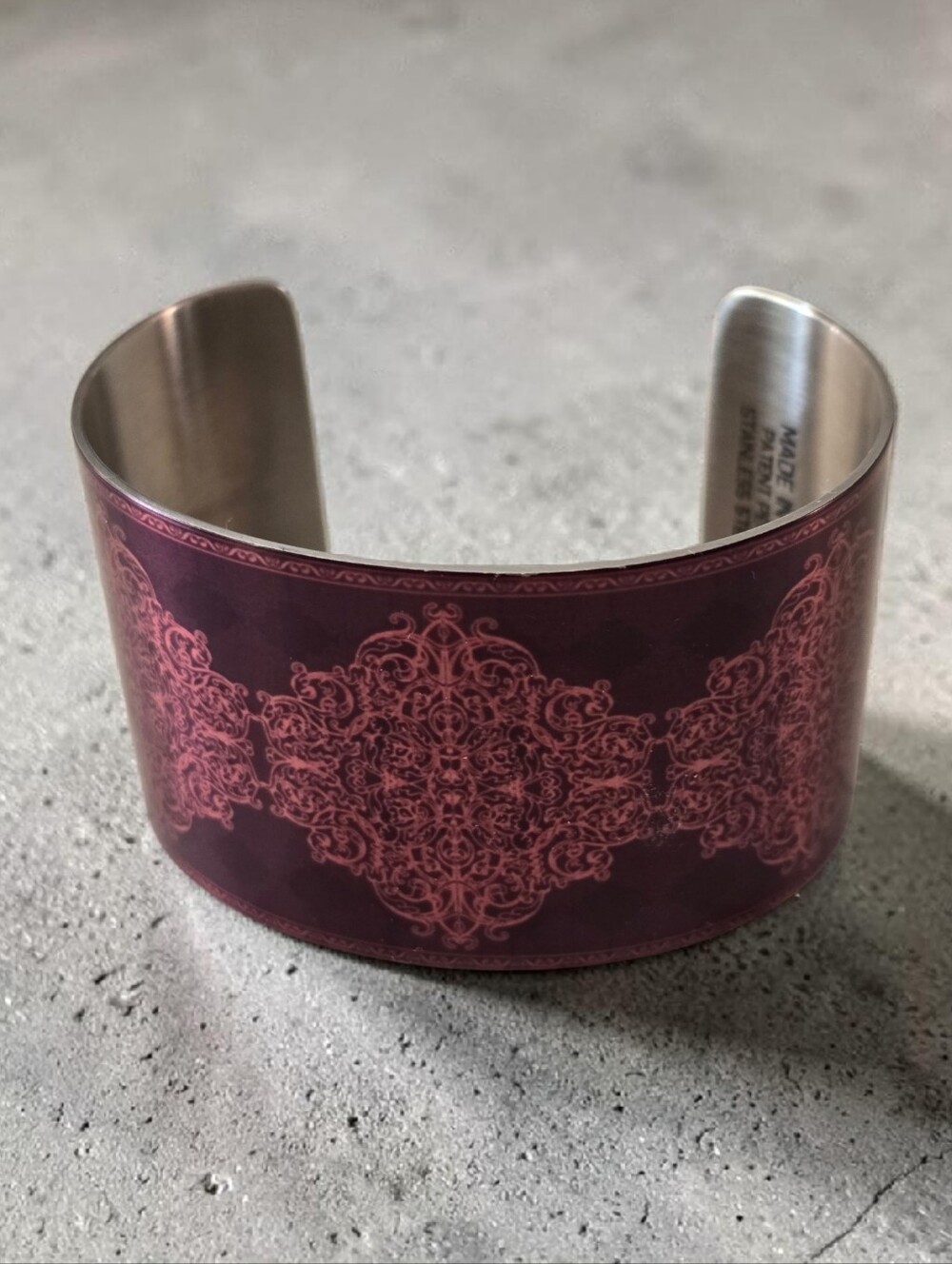 Tattooed Steel Cuff Bracelet - RARE